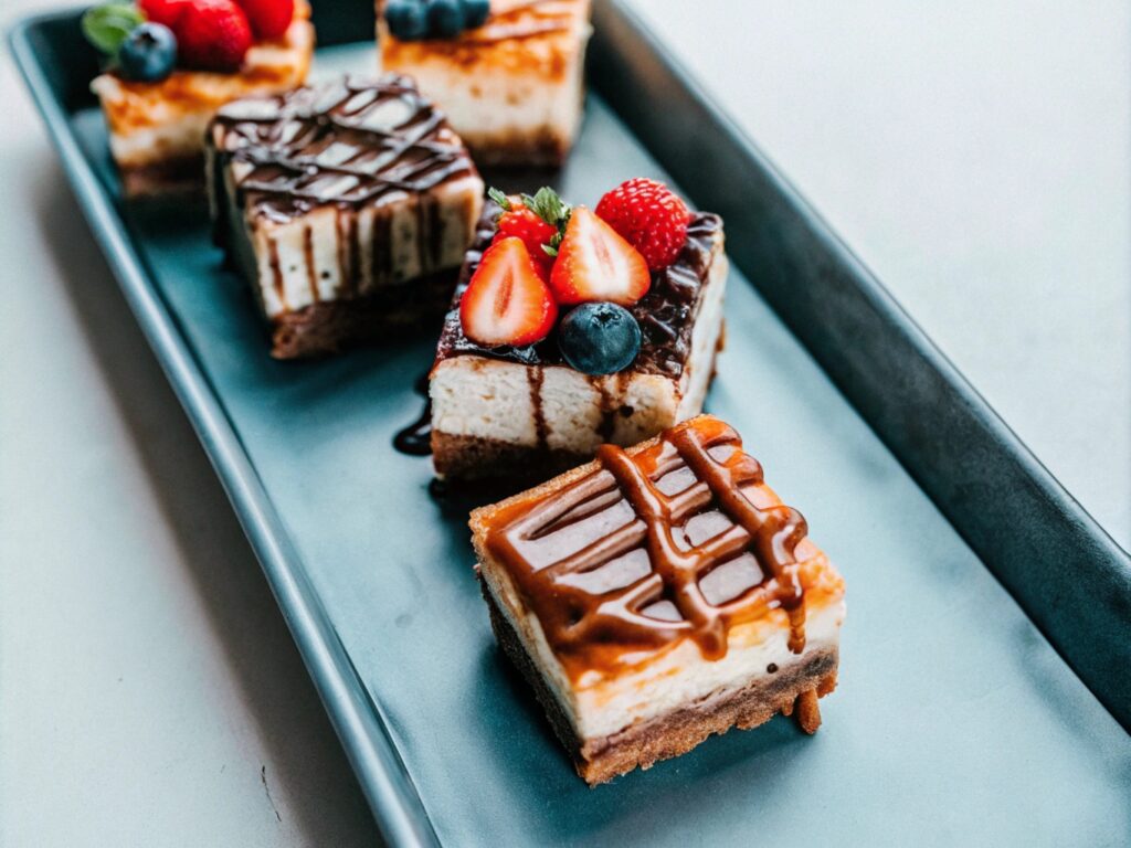 Traditional churros with melted chocolate alongside a slice of creamy cheesecake for a dessert fusion inspiration